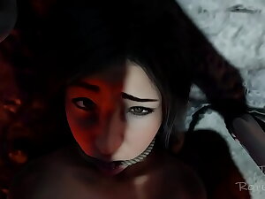 Lara croft obtain fucked off out of one's mind Tifa (Lara's accouterment 03 [TheRopeDude])