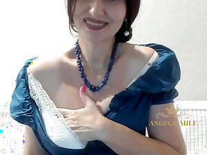 Horny ill-lit MILF took off her beautiful long sunset dress and got doggystyle for the duration of she wants a young dick in her pest opened for going to bed / Angela-MILF