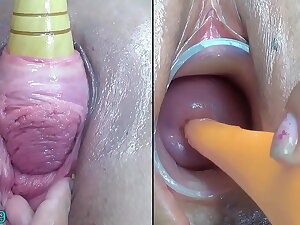 Lesbians Milf Peehole Penetration & Fucking to vegetables