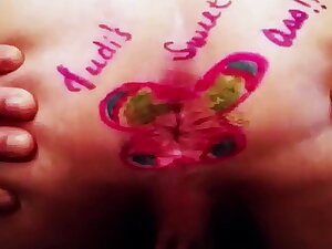 MY ASSHOLE PAINTED LIKE A BUTTERFLY